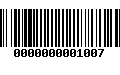 Código de Barras 0000000001007