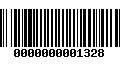 Código de Barras 0000000001328