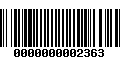 Código de Barras 0000000002363