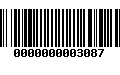 Código de Barras 0000000003087