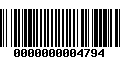 Código de Barras 0000000004794