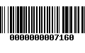 Código de Barras 0000000007160