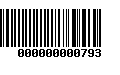 Código de Barras 000000000793