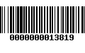 Código de Barras 0000000013819