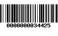 Código de Barras 0000000034425