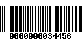 Código de Barras 0000000034456