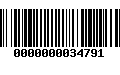 Código de Barras 0000000034791