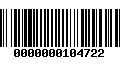 Código de Barras 0000000104722