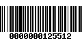 Código de Barras 0000000125512