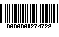 Código de Barras 0000000274722