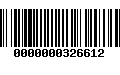 Código de Barras 0000000326612