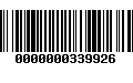 Código de Barras 0000000339926