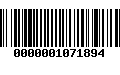 Código de Barras 0000001071894