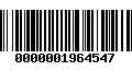 Código de Barras 0000001964547