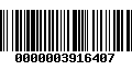 Código de Barras 0000003916407