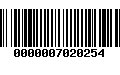 Código de Barras 0000007020254