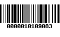 Código de Barras 0000010109083