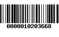 Código de Barras 0000010203668