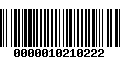 Código de Barras 0000010210222