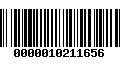 Código de Barras 0000010211656