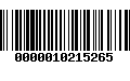 Código de Barras 0000010215265