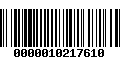 Código de Barras 0000010217610