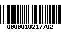 Código de Barras 0000010217702