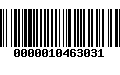 Código de Barras 0000010463031