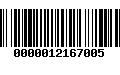 Código de Barras 0000012167005