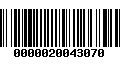 Código de Barras 0000020043070