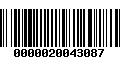 Código de Barras 0000020043087