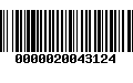 Código de Barras 0000020043124