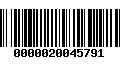 Código de Barras 0000020045791