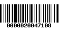 Código de Barras 0000020047108