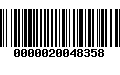 Código de Barras 0000020048358