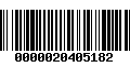 Código de Barras 0000020405182