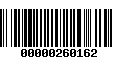 Código de Barras 00000260162