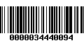 Código de Barras 0000034440094