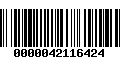 Código de Barras 0000042116424