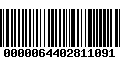 Código de Barras 0000064402811091