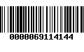 Código de Barras 0000069114144