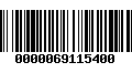 Código de Barras 0000069115400