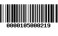 Código de Barras 0000105000219