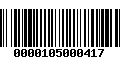 Código de Barras 0000105000417