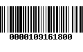 Código de Barras 0000109161800