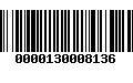 Código de Barras 0000130008136