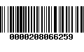 Código de Barras 0000208066259