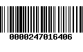 Código de Barras 0000247016406