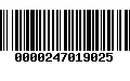 Código de Barras 0000247019025