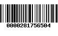 Código de Barras 0000281756504